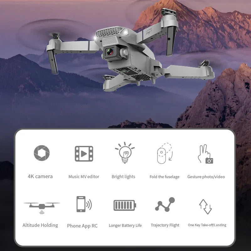 WIFI Drone E88 Pro with 4K Camera, Foldable 2.0